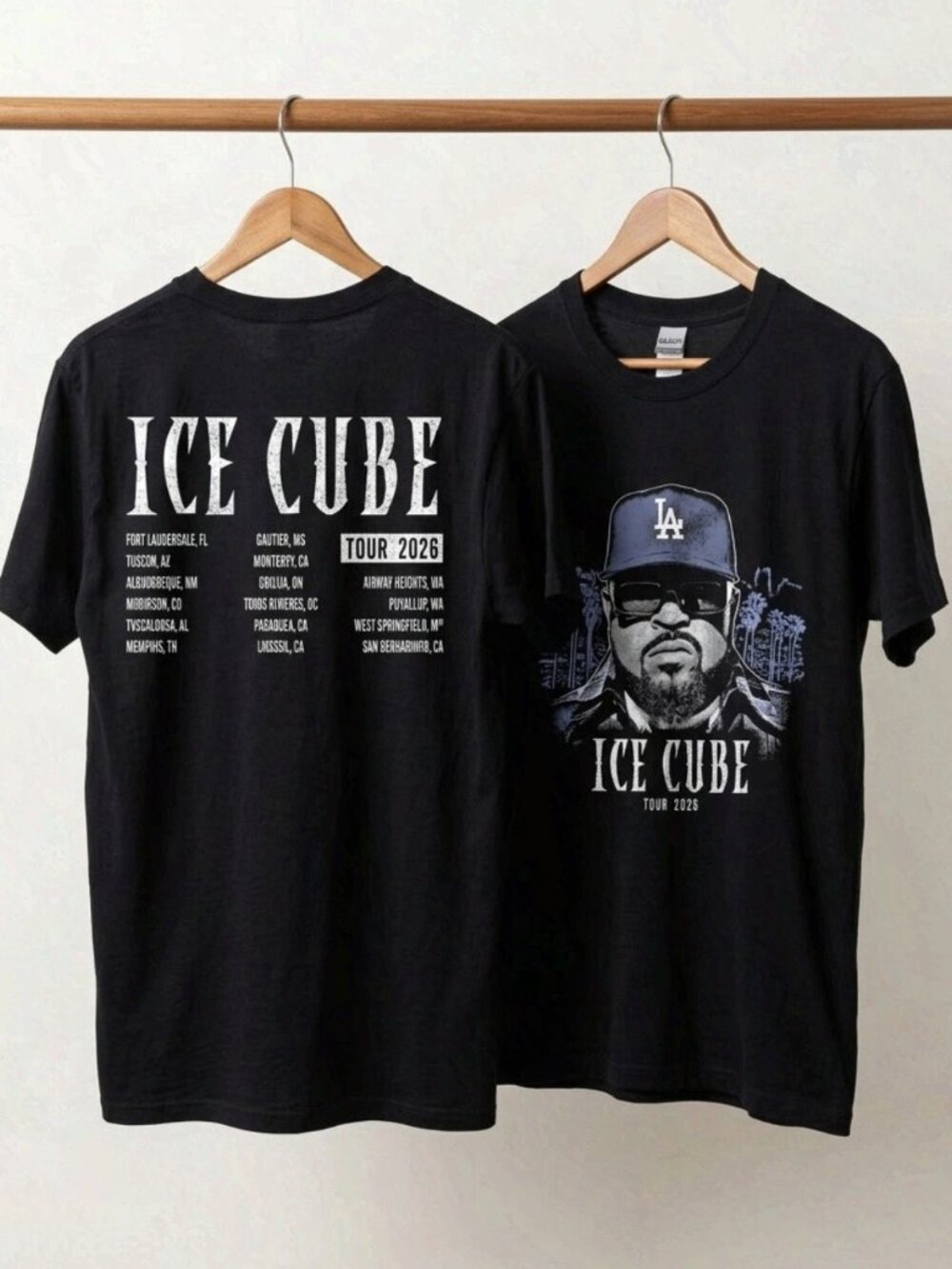 Ice Cube Tour 2026 Portrait Graphic T-Shirt US Concert Merch Reprint